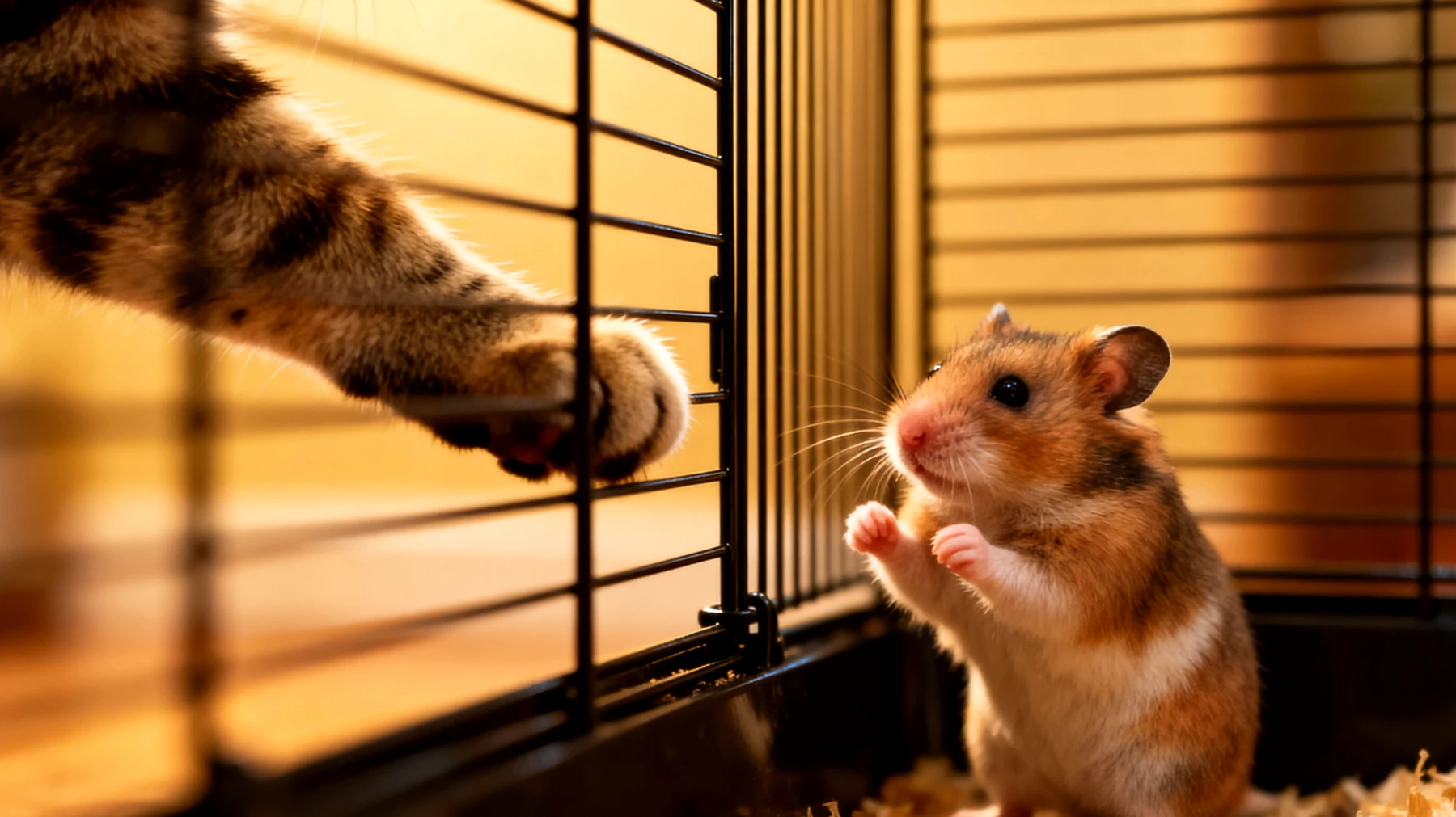 Hamster zeigen territoriales Verhalten und können aggressiv gegenüber anderen Tieren reagieren, insbesondere da sie Einzelgänger sind und das Zusammenleben mit anderen Haustieren zu Stress, Angst oder sogar Verletzungen führen kann"