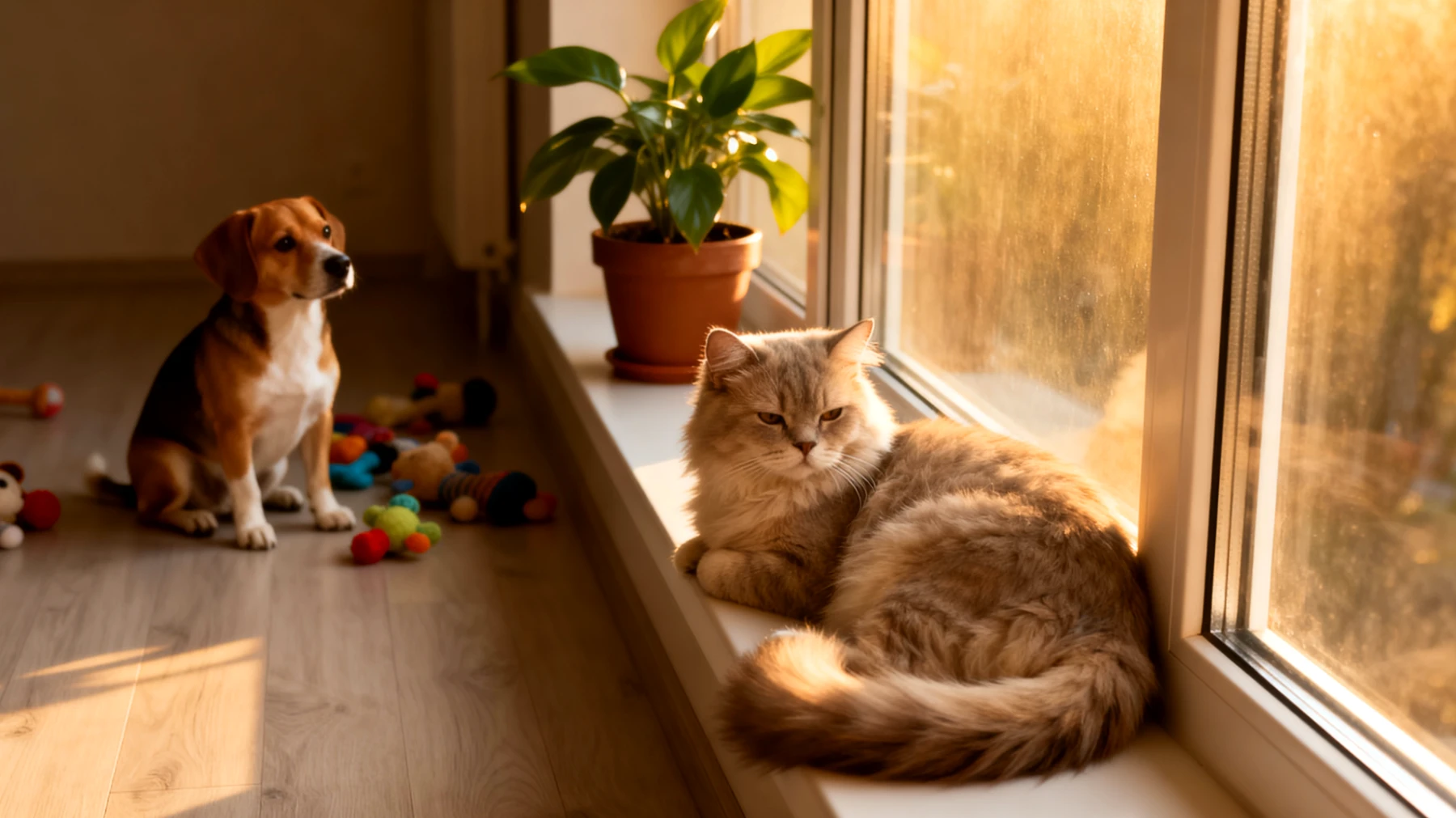 Katzen langweilen sich oft, wenn sie mit anderen Tieren zusammenleben, da gemeinsame Spielaktivitäten schwierig zu gestalten sind und artspezifische Bedürfnisse unterschiedlich sind"